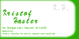 kristof hasler business card